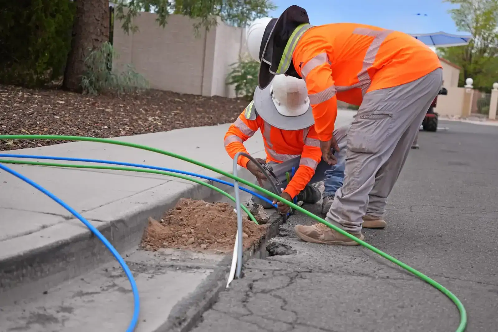 Ditch Witch microtrencher installing fiber conduit