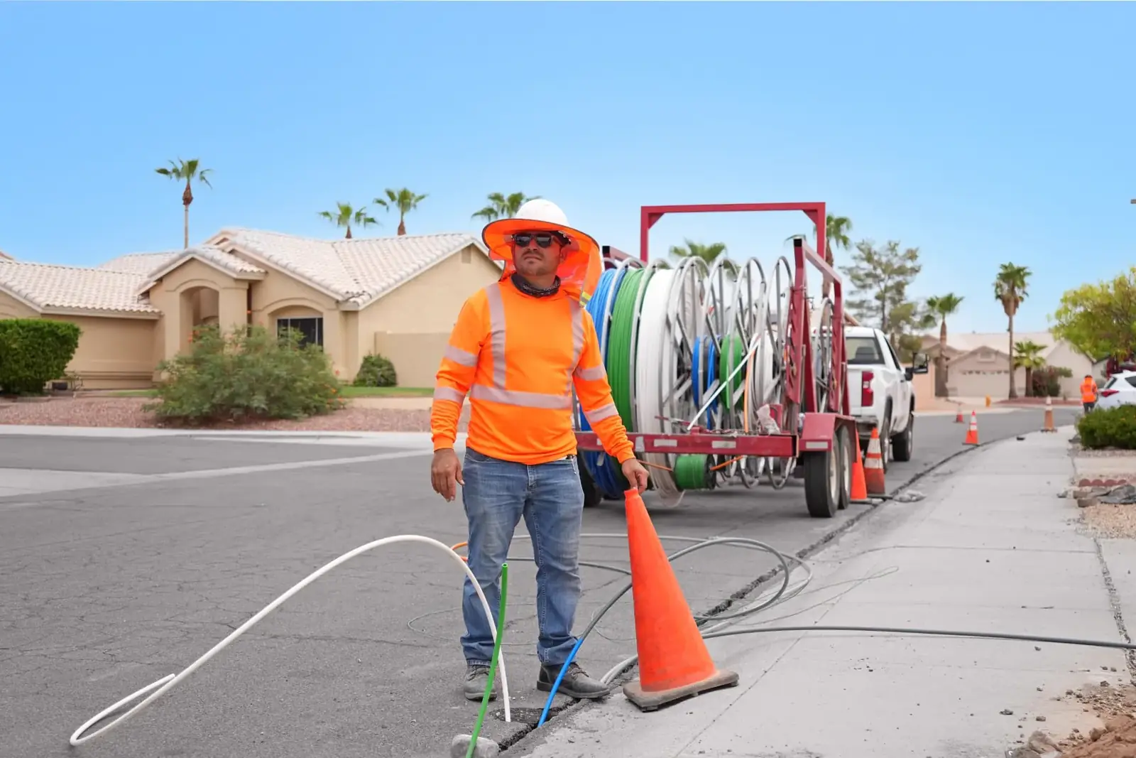 Peterbilt vac truck supporting a directional drilling job